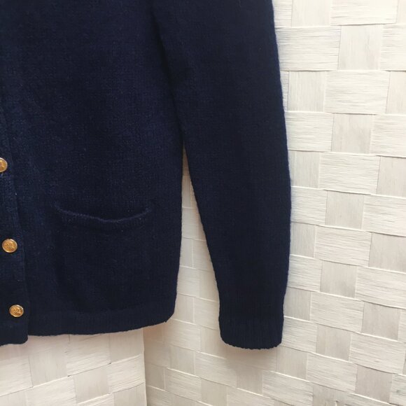 Vintage Braemar intl. scottish shetland navy wool cardigan sweater size 36 small - Picture 6 of 14